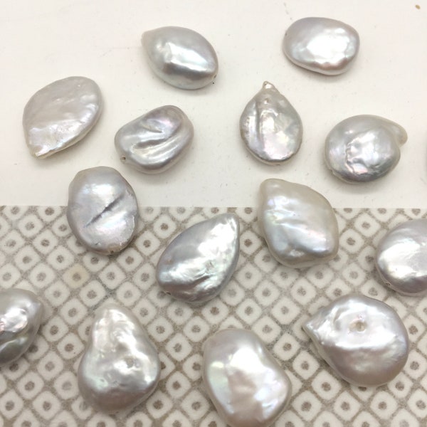 Large Oval Baroque Fresh Water Pearls, 15mm x 20mm, 4PCS