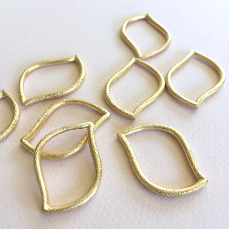 Matte Gold Organic Earring or Pendant Findings 2PC Etsy