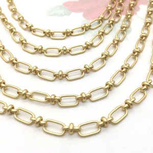 New!!! Matte Gold Plated Brass Beaux Chain, Jewelry Making Chains, 11mm, 2FT