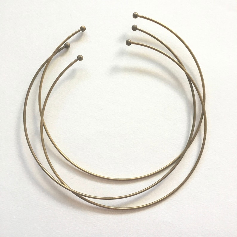 Vintage Wire Necklace Brass Wire Necklace Wire Choker 2PCS Etsy