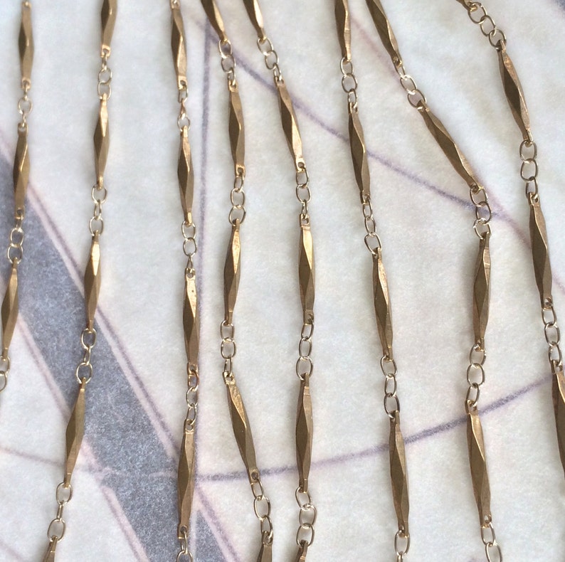 Vintage Bar Chain Faceted Bar Chain Cut Bar Chain 2FT Etsy