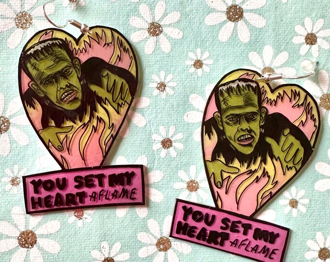 You set my heart aflame earrings