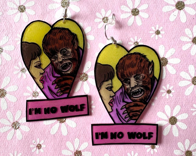 I’m no wolf earrings