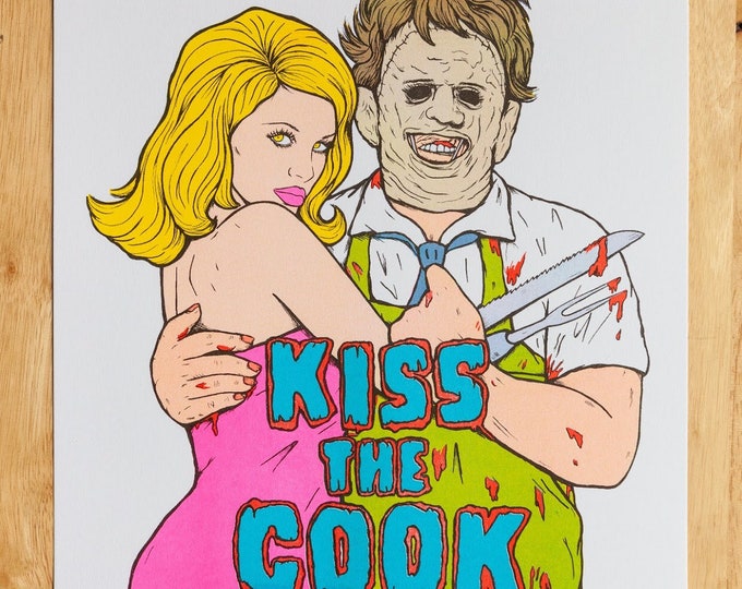 Romantic Texas lovers risograph print
