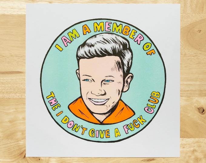 I don't give a fuck club risograph print