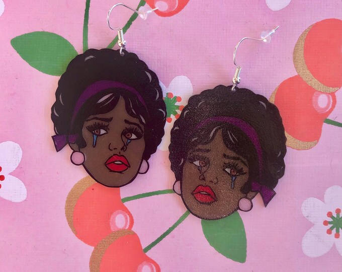 Tearful babe romance earrings