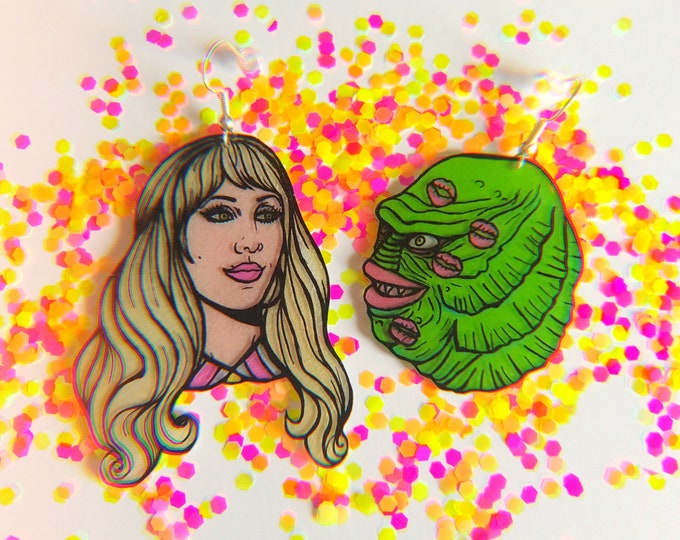 Custom earrings of you and the creature!!!