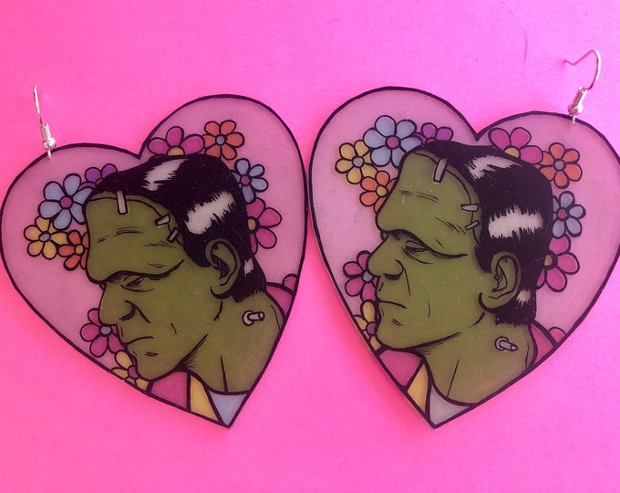 Oversized Frankenstein earrings