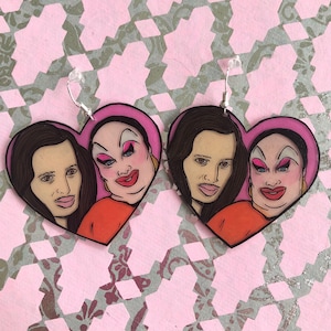 John Waters and Divine earrings