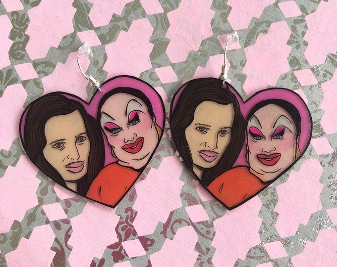John Waters and Divine earrings
