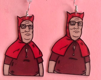 Hank Hill devil earrings