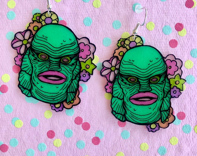 Creature floral earrings