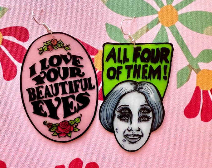 Oversized weirdo valentine earrings or magnets 1