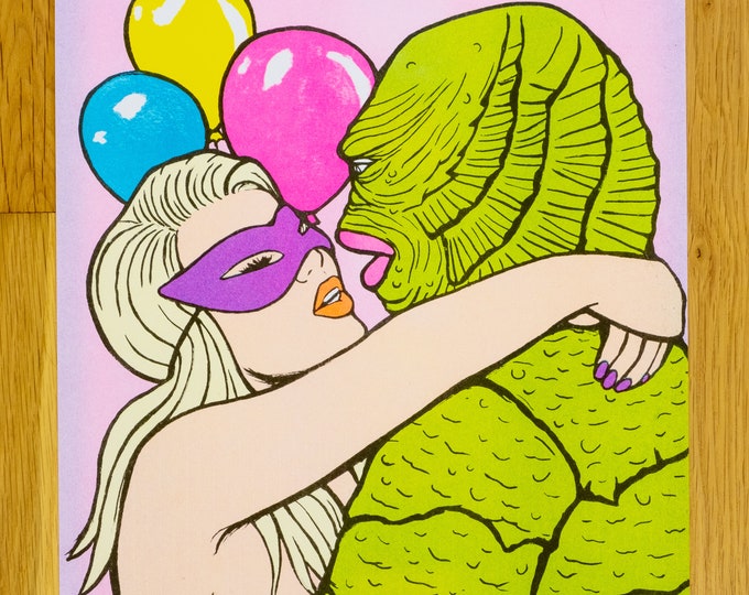 Creature from the black lagoon riso print