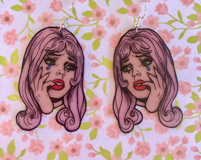 Sobbing babe romance earrings