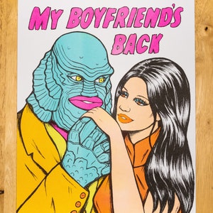 My Boyfrienda back Creature risograph print image 1