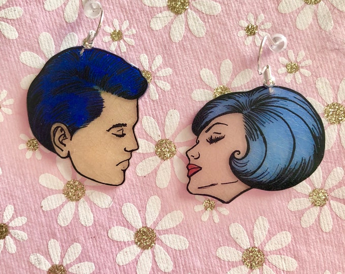 Romantic couple earrings