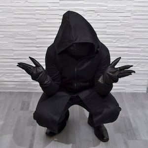 Creeper Jumpsuit / Overall  ( mens extra large hood mask dystopia post apocalyptic goth dark spook freaky )