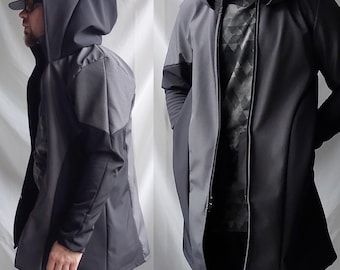 Dual Tone Jacket Two- Waterproof men's suit style leisure jacket with hood