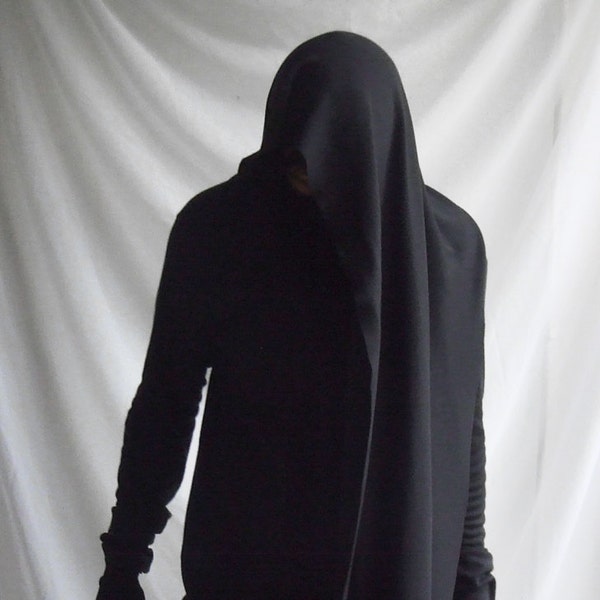 Avant Garde Longsleeve ( black dark mens / unisex longsleeve top grim mask stage outfit cosplay drape layered ninja shinobi bushido )