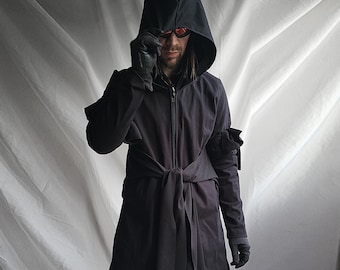 Tether Jacket | Gothic Techwear Jacket | Dark Cyberpunk Outerwear | Minimalist Ninja Jacket | Alternative Streetwear