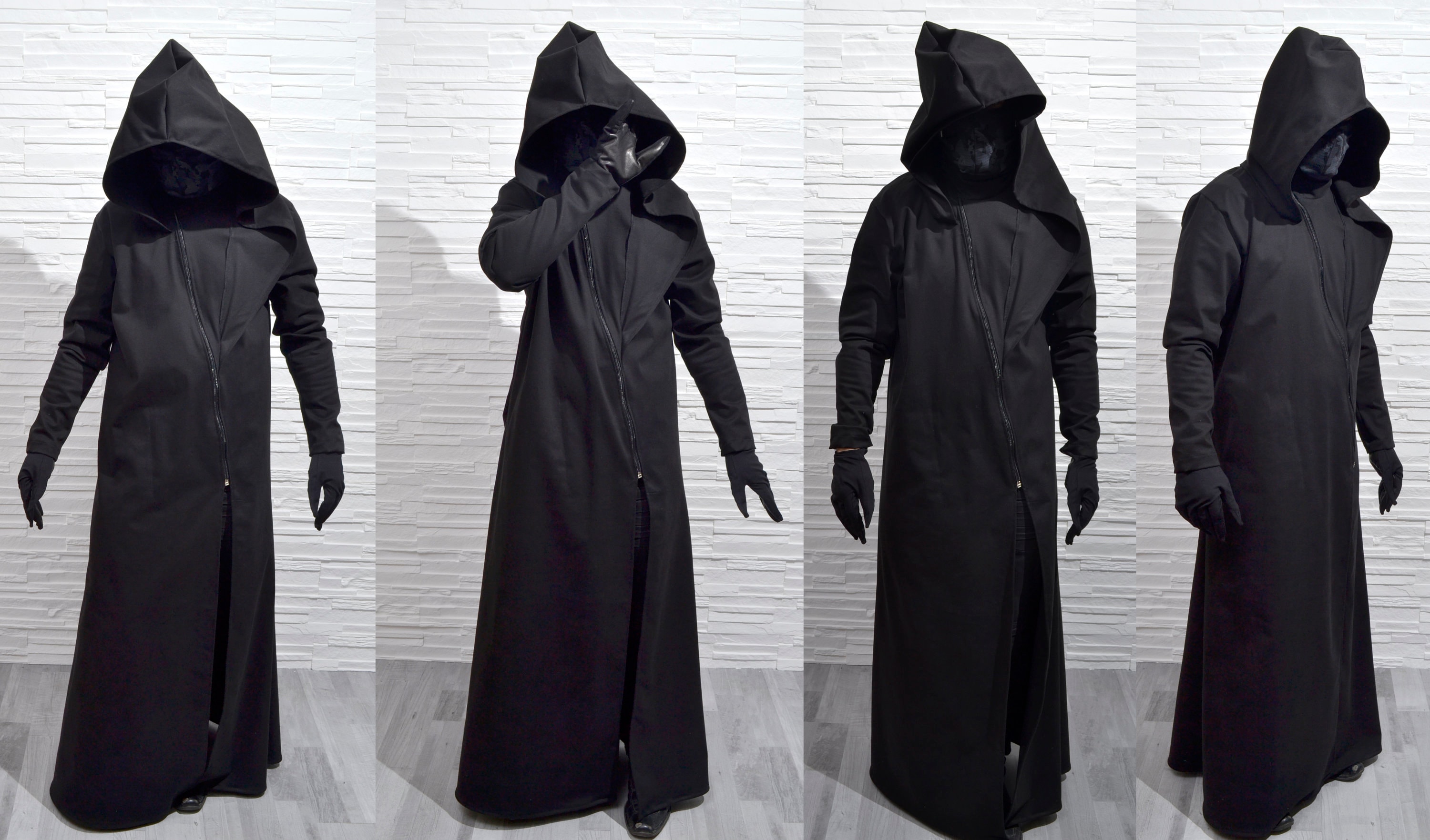 UNHOLY Coat ( Extra Large Hood Mens Black Magic Dark Goth