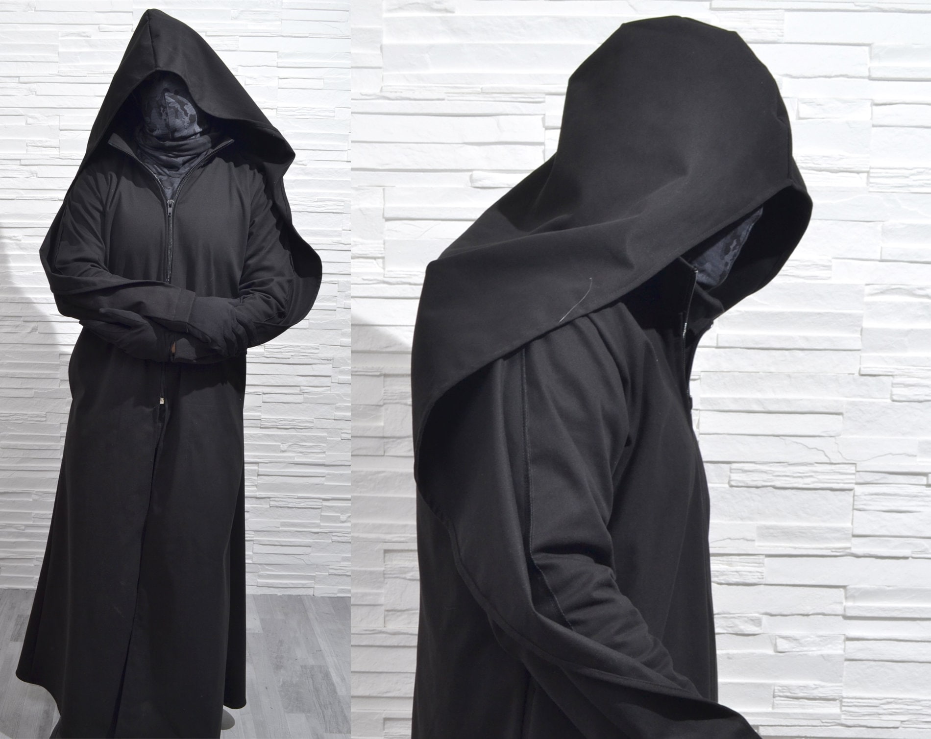 UNSAINT Coat Extra Large Hood Mens Black Magic Dark Wizard Longcoat Regal  Reaper Ritual Long Coat Wiccan Pagan Witch Craft Plague Doctor -  Canada