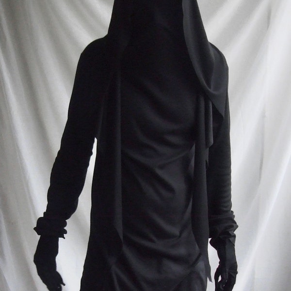 Dark Top (tags mesh dark black mens / unisex top longsleeve shirt sweater performance stage cardigan ninja dystopia post apocalyptic )