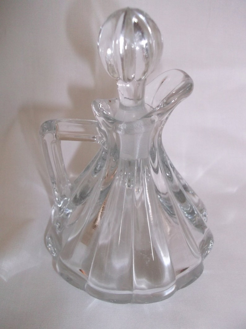 Heisey Glass Oil Bottle With Stopper Crystolite Etsy