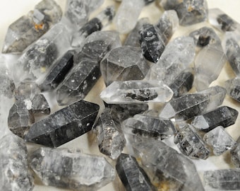 Tibetan Quartz Crystal-Tibetan Quartz-Himalayan Quartz-Double Terminated Quartz Crystal-Black Tibetan Quartz-Himalayan Black Quartz-Quartz