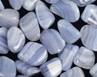 Blue Lace Agate - Tumbled AA Grade Blue Lace Agate - Brazilian Blue Lace Agate - High Quality Tumbled Blue Lace Agate
