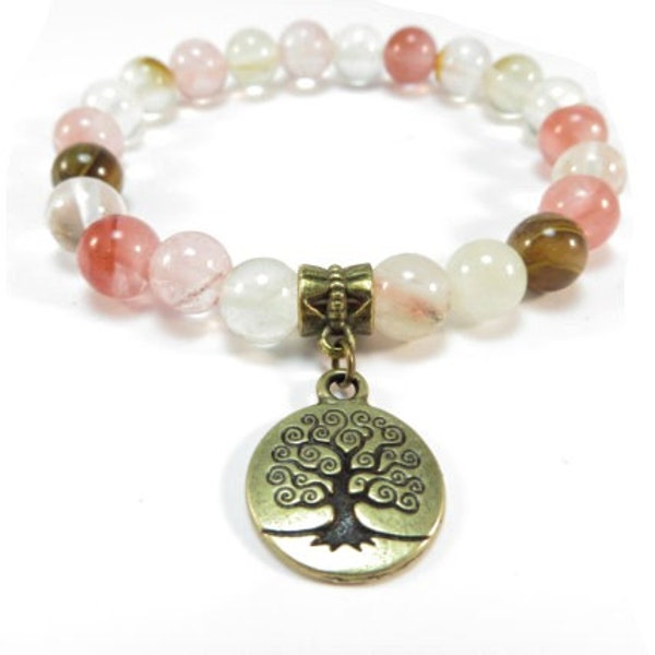 Tree Of Life Mala Bracelet Yoga Jewelry Wrist Mala Meditation Healing Mala Tourmaline Beaded Bracelet Birthday Christmas Gift For Her
