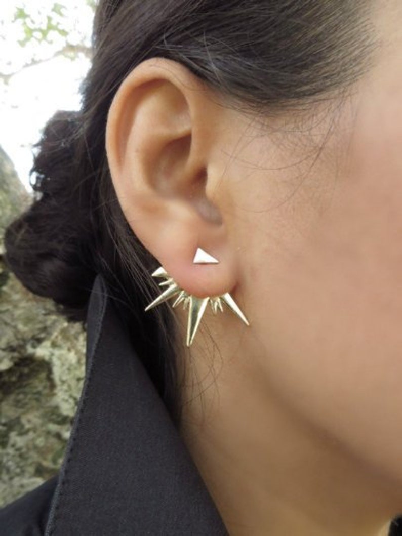 GOLD Ear Jacket Earring Minimalist Ear Cuffs Geometric Etsy