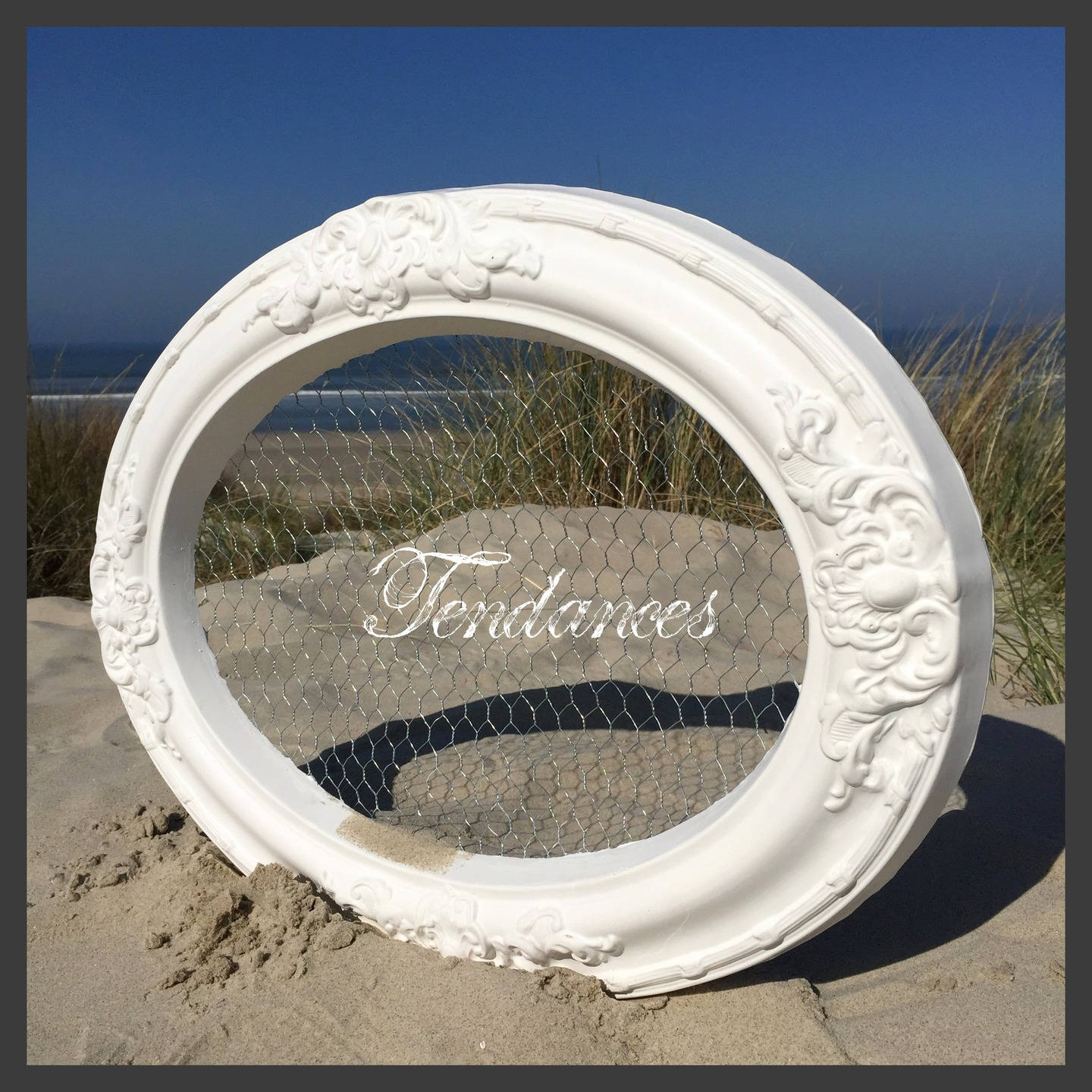 Grand Cadre Empire Staff Plâtre Fibré 55 X 45 cm de Couleur Blanc