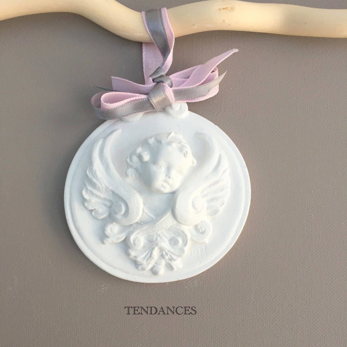 Médaillons avec Ange Aile en Céramique 9 cm