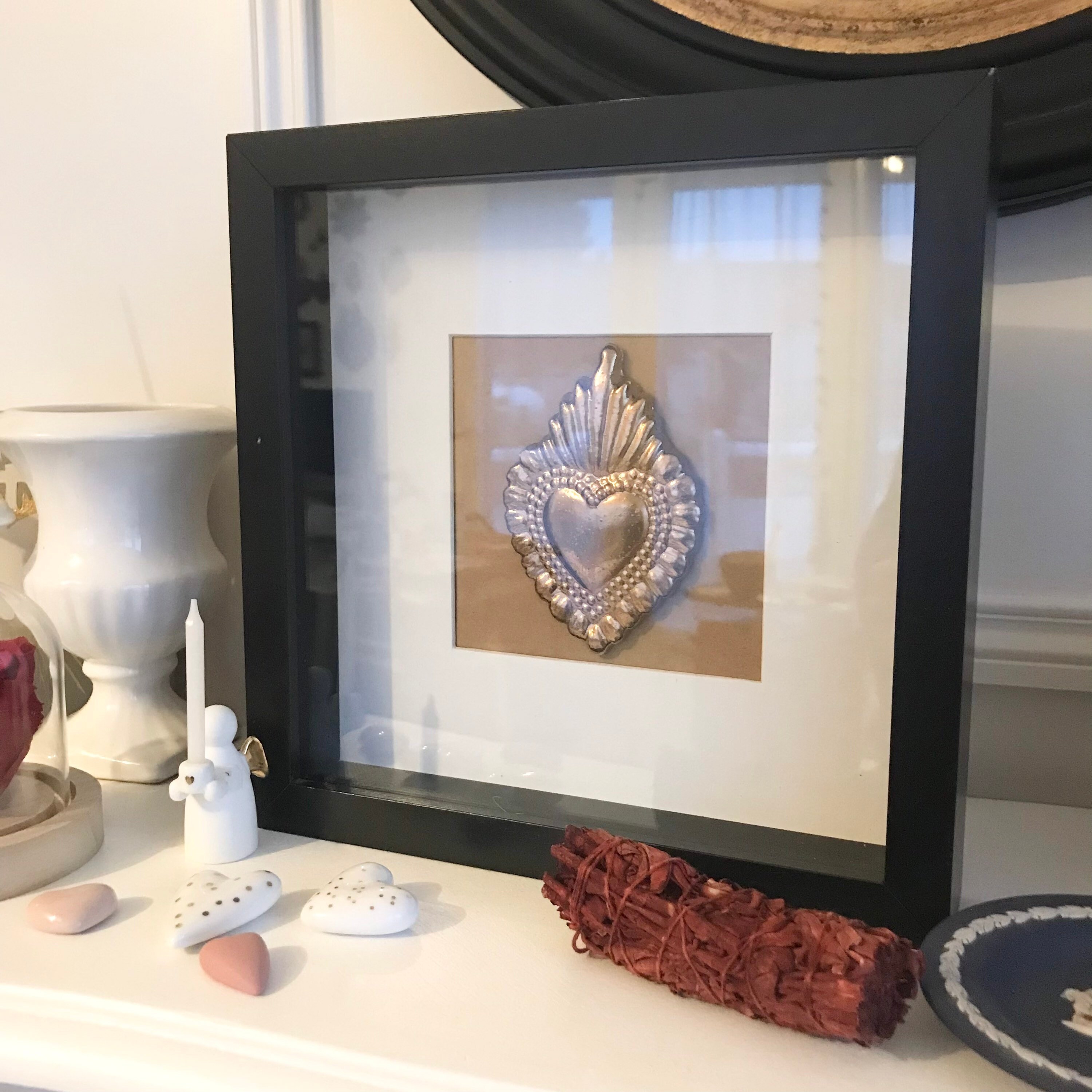 Cadre Carré Noir Ex-Voto Bronze