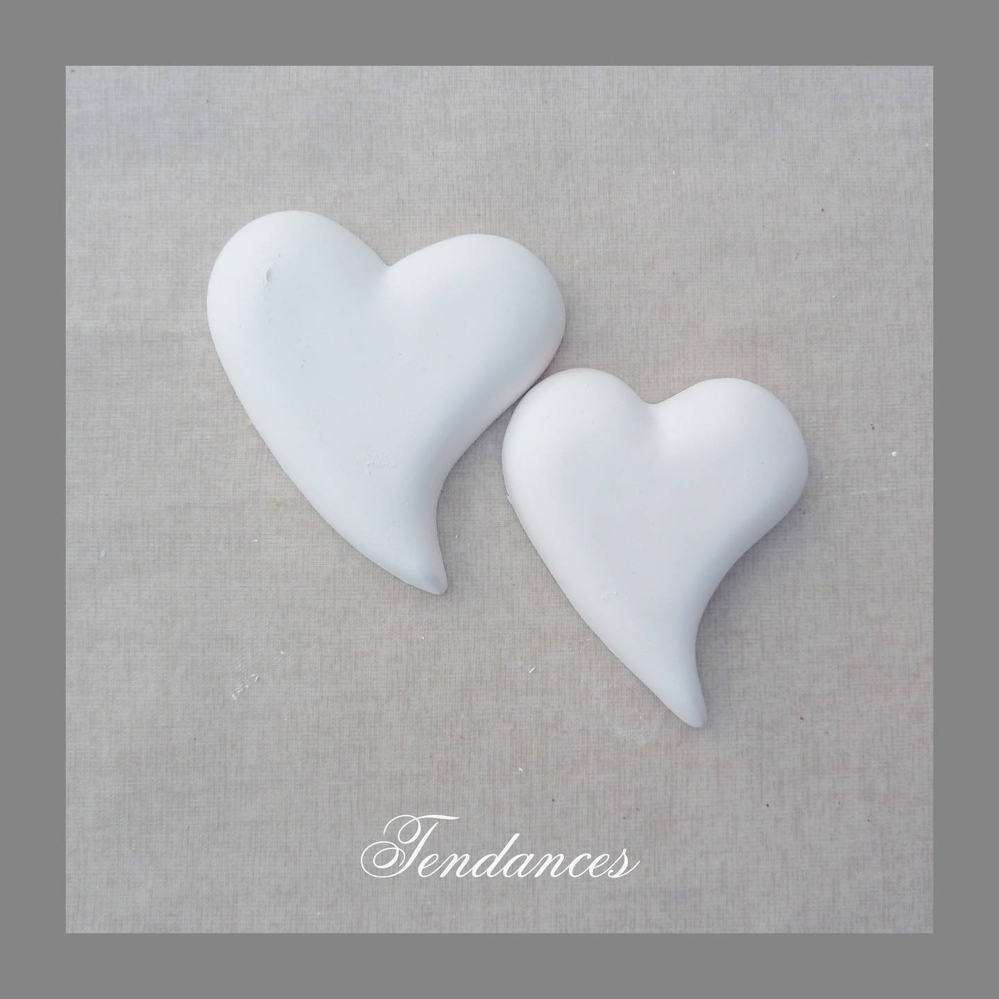 Coeur en Plâtre Forme de Virgule