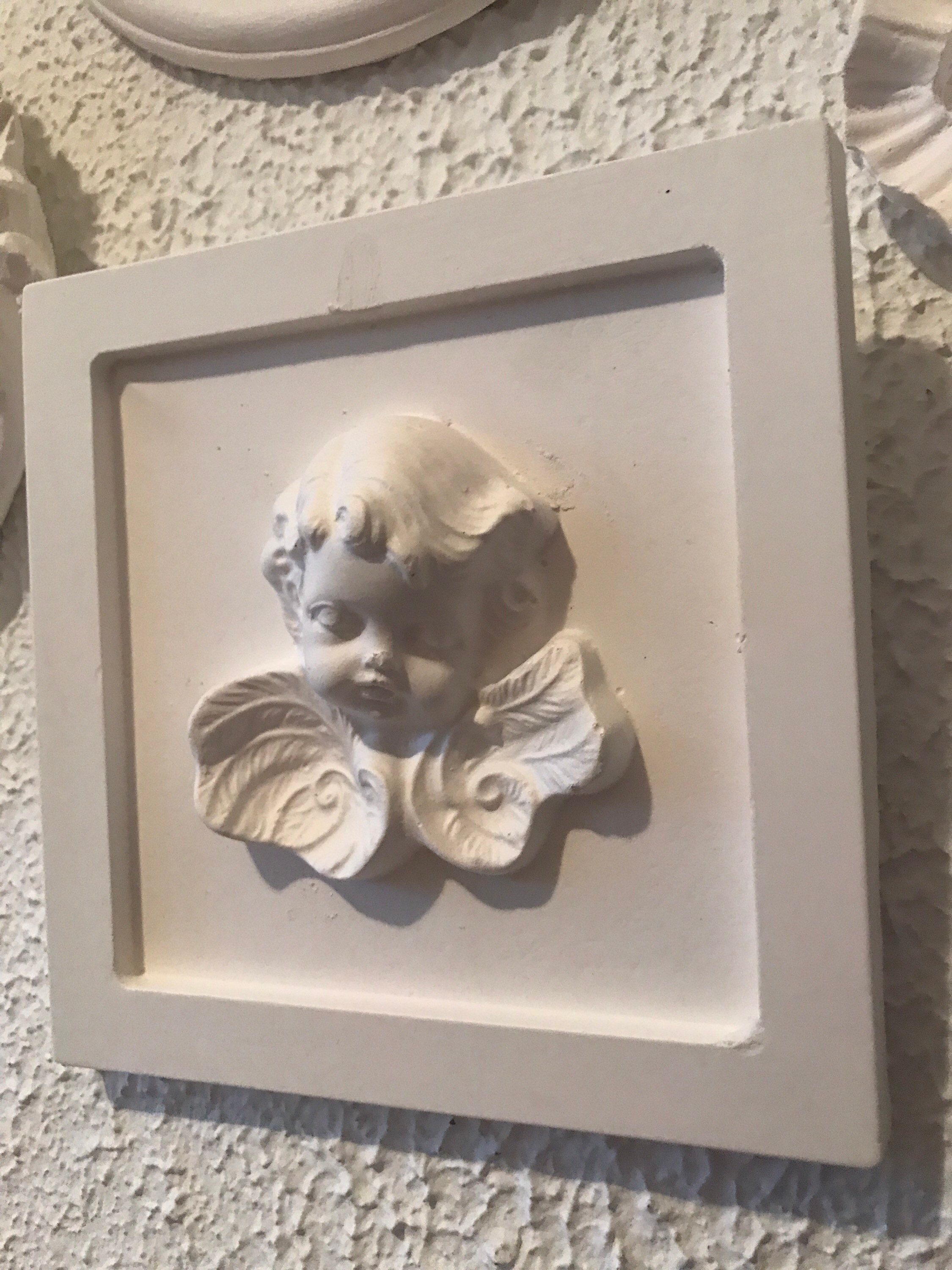 Carré Cadre en Plâtre et Son Ange