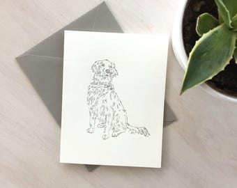 SALE | Note Cards | Dog Card | Golden Retriever Illustration |  Letterpress | Dog Portrait | Golden Retriever