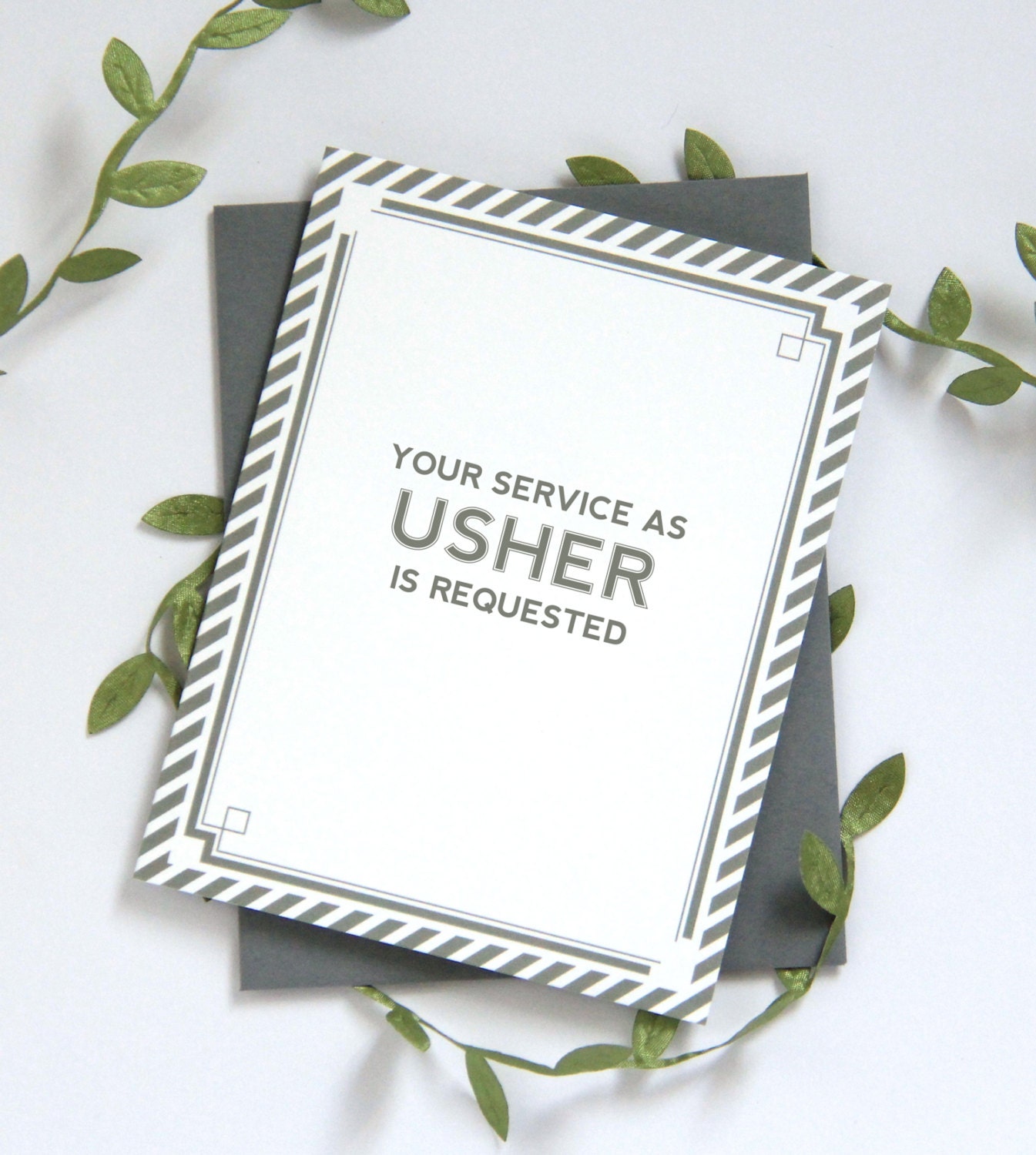 Will You Be My Usher Card | bridal party card wedding party card | Gr…