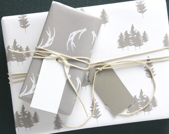 GIFT WRAP | Tree Silhouette | Holiday | Winter Wrapping Paper | Christmas Gift Wrap Paper | Wrapping Paper Sheets | Holiday Gift Wrap