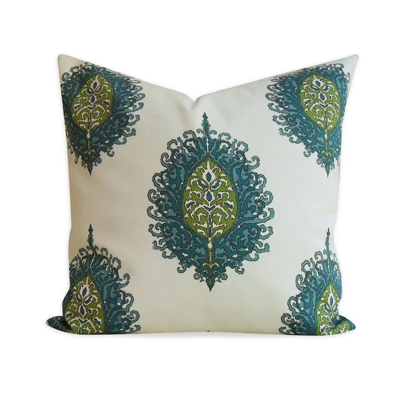 Alfred Shaheen Westminster Medallion Pillow Cover SAME Fabric BOTH Sides 22x22 and lumbar sizes Invisible Zipper 20x20 18x18