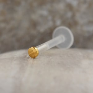 Boucles d'oreilles dorées enfichables sans filetage disque anti-dérapantes pour cartilage à dos plat
