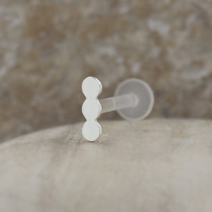 Cartilage, Tragus, Helix, Bar Silver Gold Monroe, Conch / Earring - 16G 1.2mm Flat Back Push-In