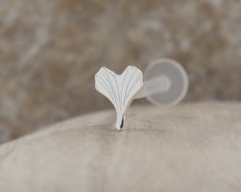 Tragus Bioflex Ginkgo Leaf Labret Lip Piercing Ear Cartilage Earring