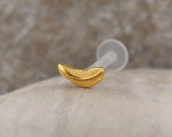Helix Tragus Gold Cartilage Lip Earring Stud Bar Earring Piercing 16G