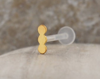 16g 1.2mm Labret stud Bioflex Lip Bar Ring Piercing Ear Cartilage Tragus Earring