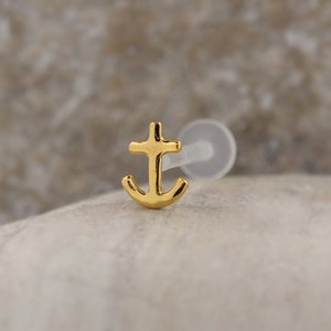 Piercing labret pour tragus, boucle d'oreille en or, or rose, argent, bijoux de corps 16 g 1,2 mm
