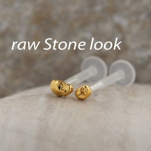 Tragus Labret Bioflex Ohrring 16g Flache Rückseite