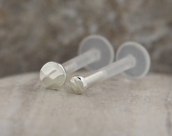 2pcs Bioflex Labret Studs – Hypoallergenic 16g Tragus Monroe Lip Cartilage Piercing Earrings